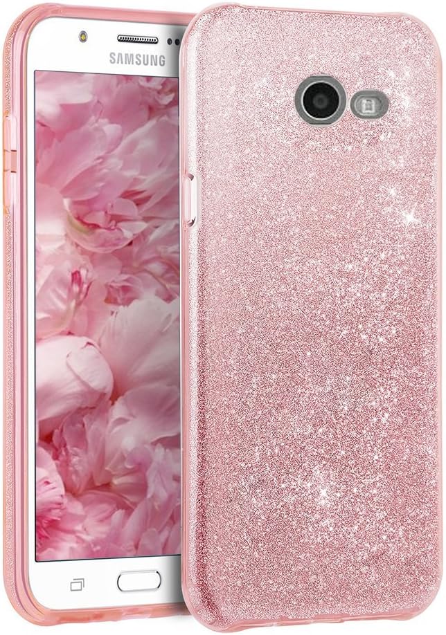 Galaxy J7 Prime (2017) case, Shinning Scratch Resistant Bling Glitter Sparkle Protective Cover for Samsung Galaxy Emerge J7(2017)/Galaxy J7 V/J7 Sky Pro/J7 Perx Moniker/J727 (Rose Gold)