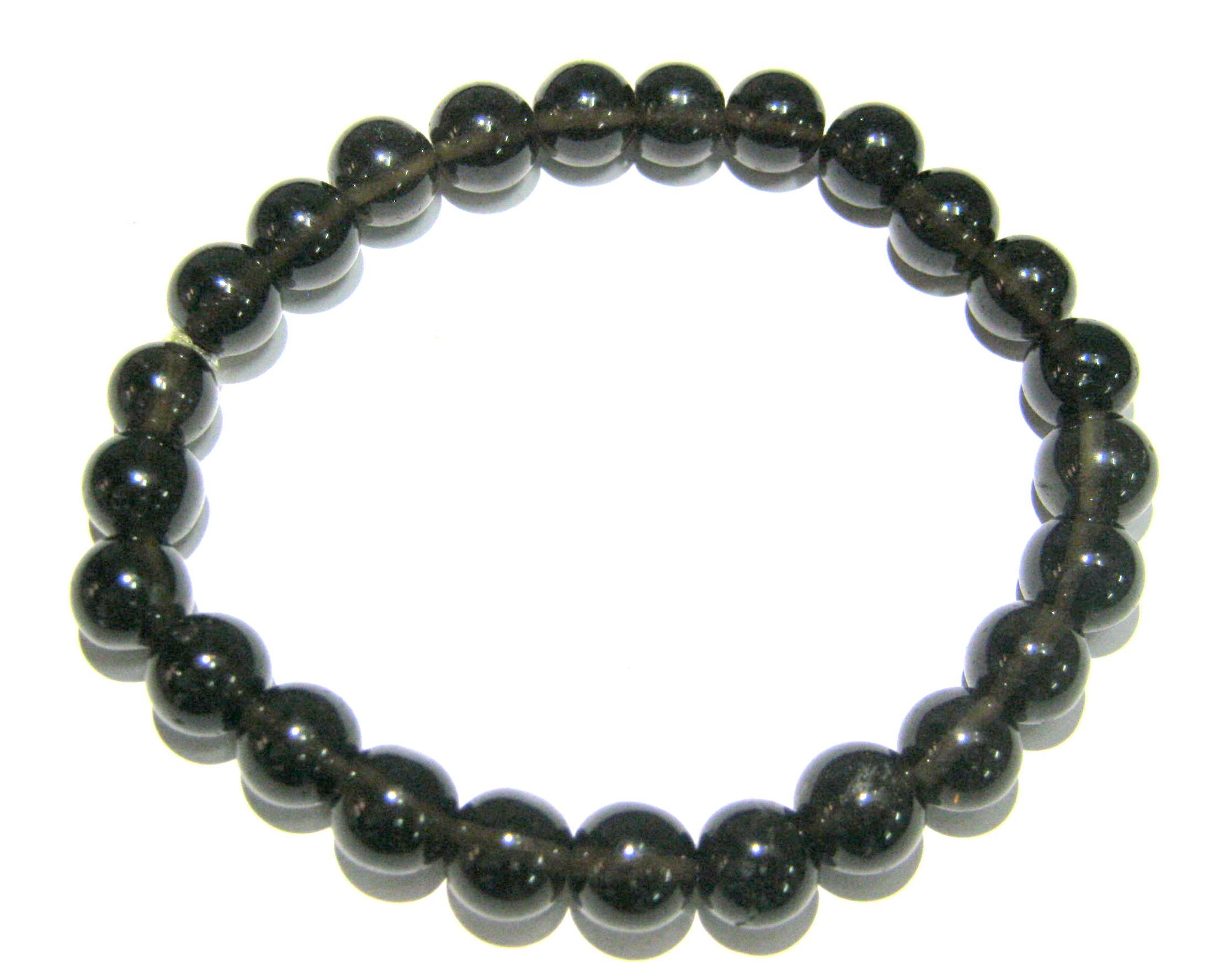 CRYSTALMIRACLE SMOKEY QUARTZ GEMSTONE 7 MM ROUND BEADED STRETCH BRACELET CRYSTAL HEALING MEN WOMEN GIFT FASHION JEWELRY