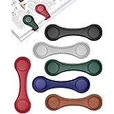 Magnetic Leather Bookmark, 6 PCS Colorful Leather Magnetic Bookmarks for Women Men, Double-Sided Magnetic Book Mark Clip for Book Lovers, Readers, Teachers