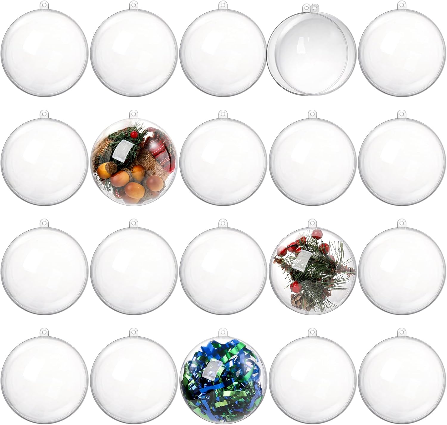 Ornaments - Kingrol 20 Pack 4-Inch Clear Plastic Fillable Ornaments Ball, for Christmas, Wedding, Party, Home Decor