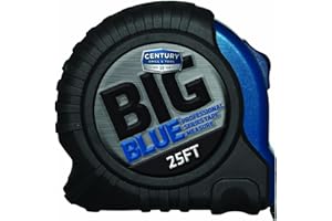 Century Drill & Tool's Big Blue Tape Measure - 25-Foot, Durable and Accurate Measuring Tape with Magnetic Tip for Easy Use, Perfect for DIY and Professional Projects