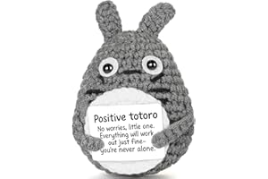 FliipFlaap Positive Crochet Animals Totoro - Emotional Support Crochet Gifts for Women Men Birthday Christmas Friends Coworkers Teachers Self Care Desk Home Fall Decor Relaxation Encouragement Gift