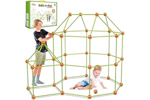 OleFun 180 Pack Fort Building Kits for Kids 4, 5, 6, 7, 8+ Year Old Boys & Girls, Creative STEM Building Toys for DIY Castles, Tunnels, Play Tent, for Aged 5-8, 8-12