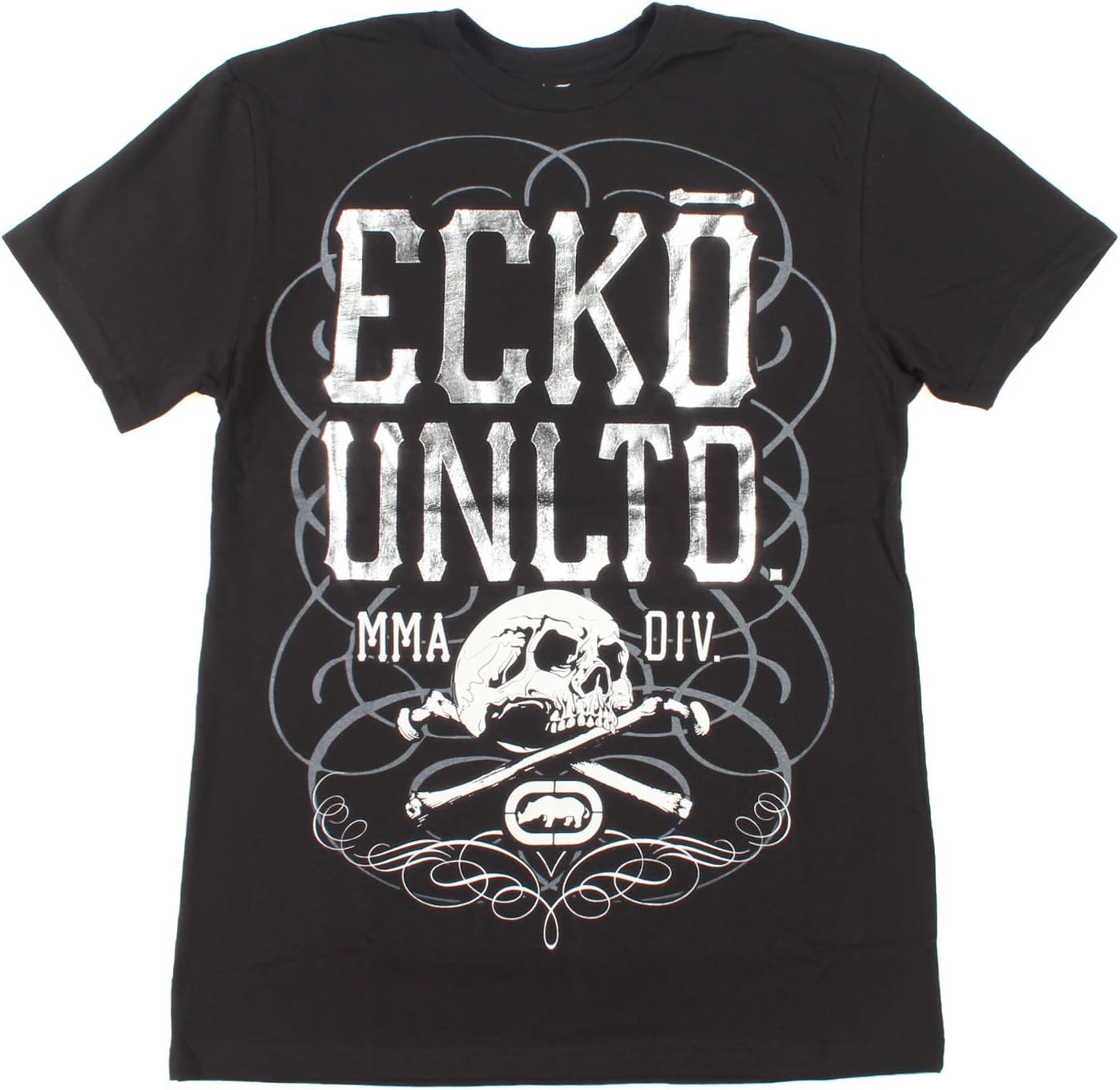 ecko unlntd. Men's MMA Skull and Bones T-Shirt (Real Black, Small)