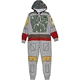 Star Wars Men's Boba Fett Hooded Costume Union Suit One-Piece Loungewear Pajama For Men And Women