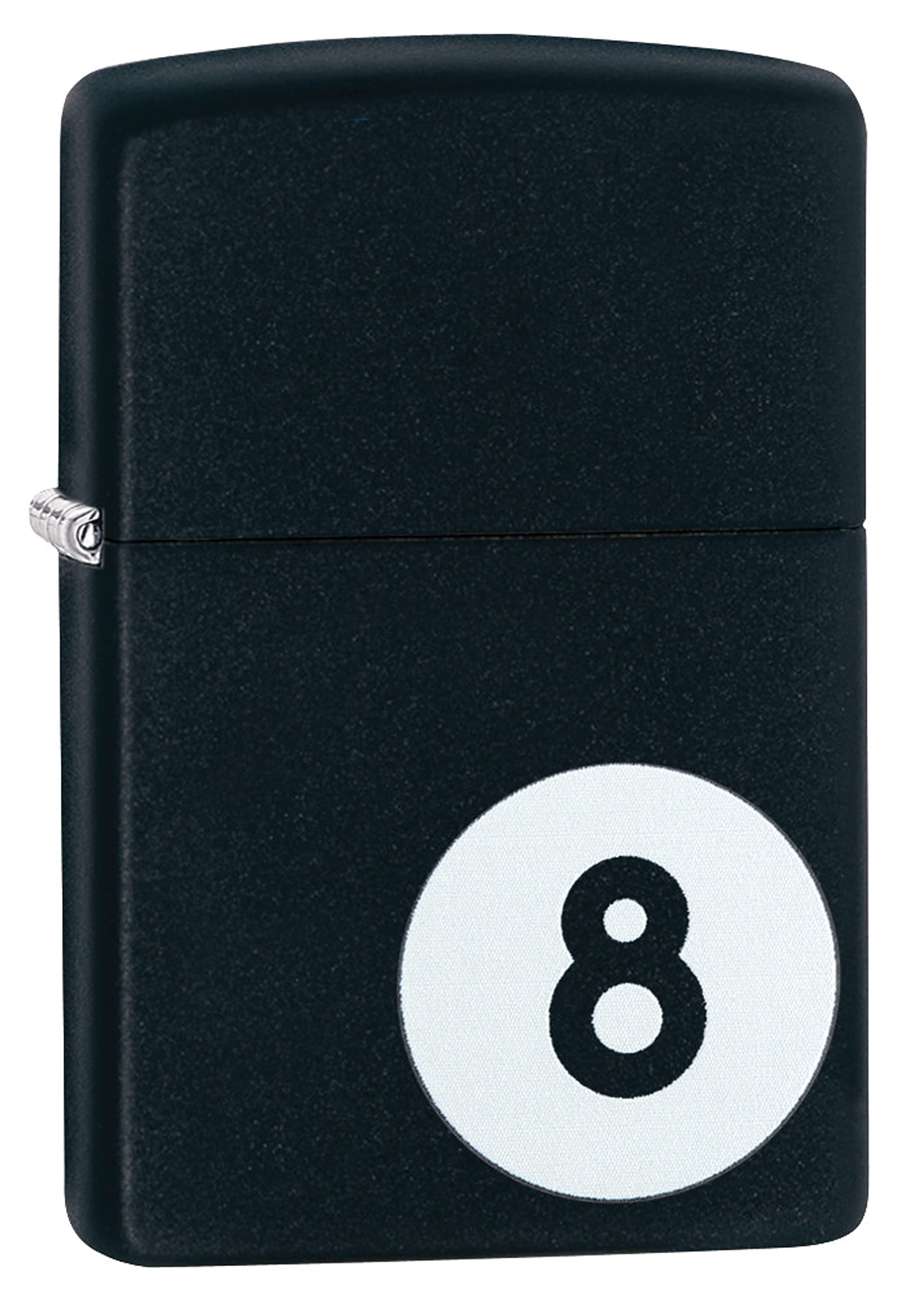 Zippo Windproof Lighter - 8-Ball Pool - Black Matte - Colour Image - Refillable - Reusable - Windproof Design - Gift Box - Metal - Made in USA