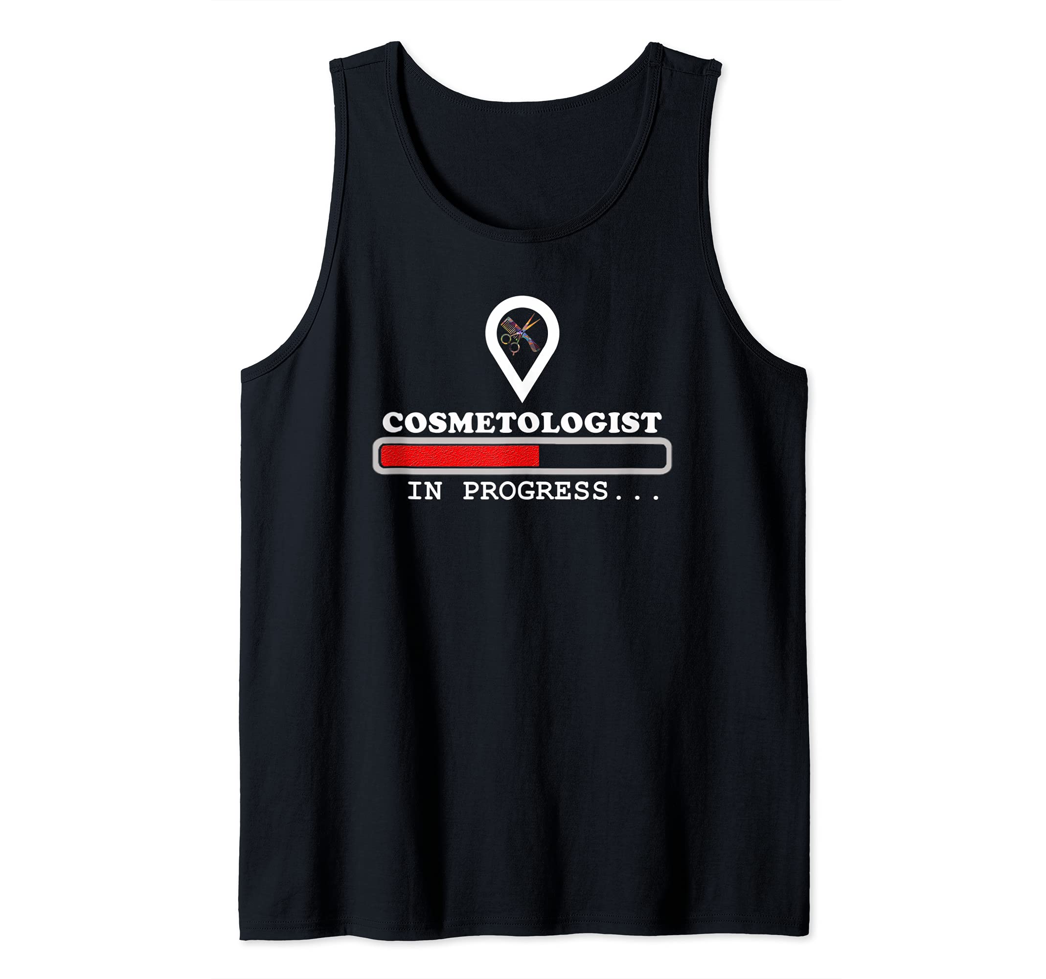 Cosmetologist gift, Hairstylist Barber in progress loading Tank Top