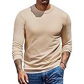 COOFANDY Men's Crew Neck Pullover Sweater Slim Fit Long Sleeve Knit Sweaters Lightweight Dress Casual Crewneck Sweater