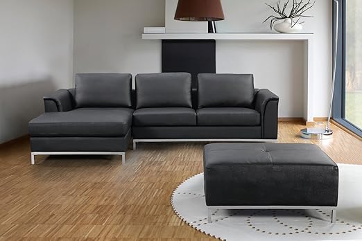 Amazon Com Velago Ollon Black Modern Left Facing Sectional Sofa