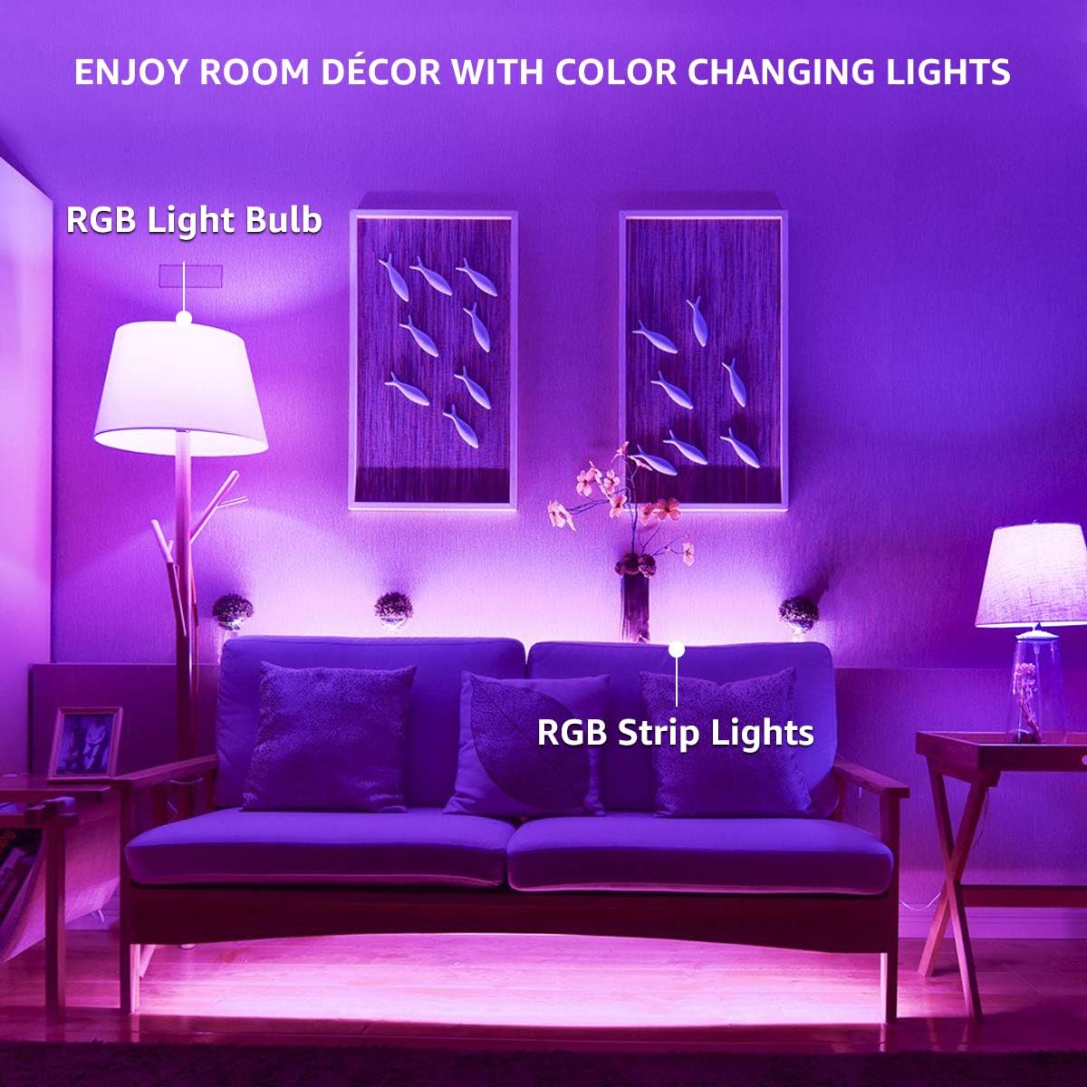 LE RGB Color Changing Light Bulbs with Remote, Dimmable 40 Watt Equivalent Warm White, A19 E26 Screw Base for Home Decor, Bedroom, Stage, Party and More - Led Household Light Bulbs - 