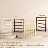 HOME BI 5-Tier Metal Shoe Rack with MDF Top Rustic Brown 23.23 W x 11.8 D x view 9