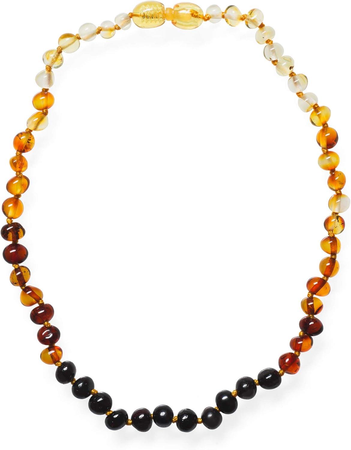 Meraki Amber Necklace - Polished Baroque Amber Necklace | Certified Genuine Amber Necklace | Rainbow Color (11.5 Inches): Health & Personal Care