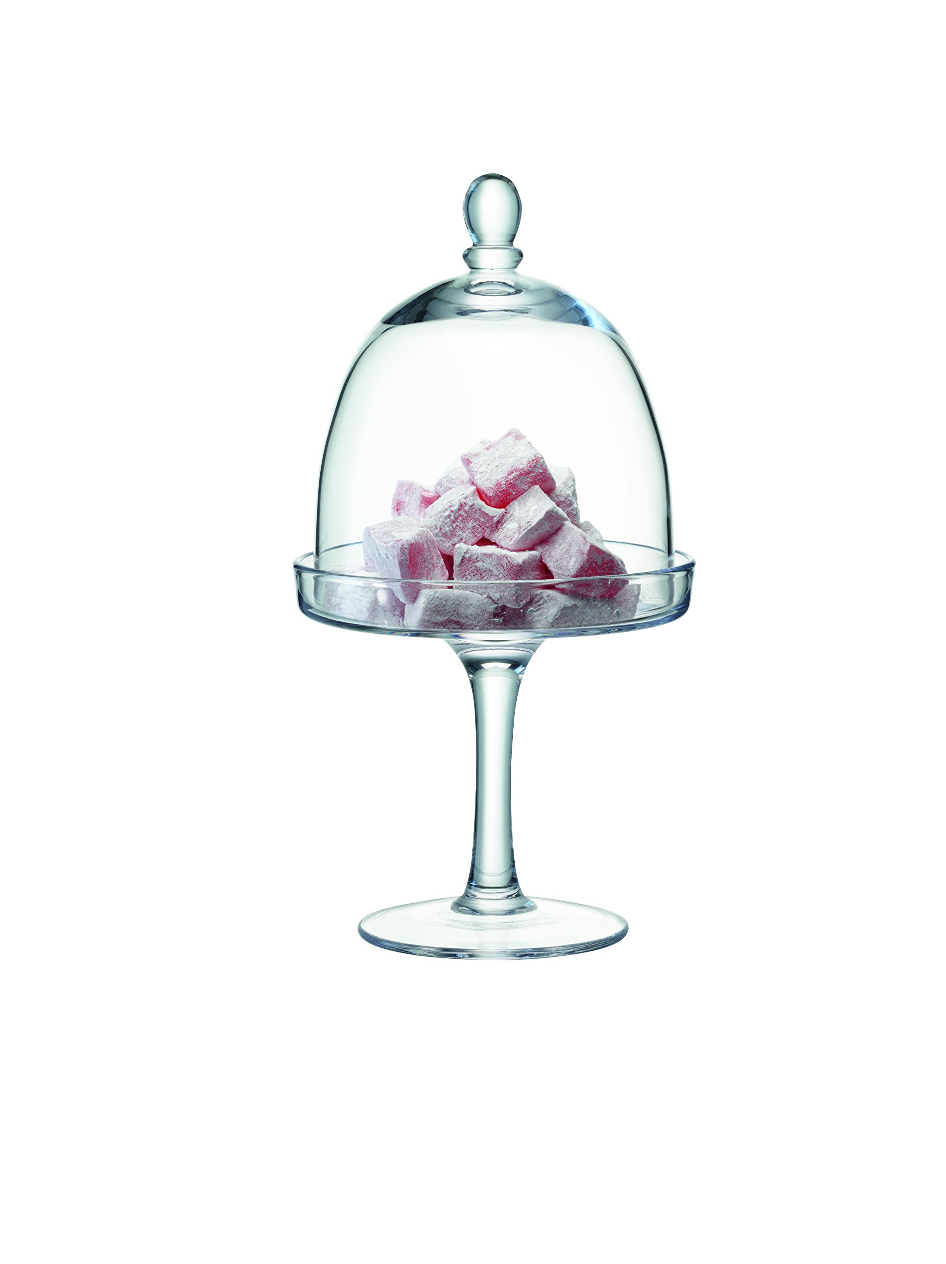 LSA International Serve Stand & Dome Ø15cm/Ø14cm Clear| 1 Unit | Mouthblown & Handmade Glass | SZ25