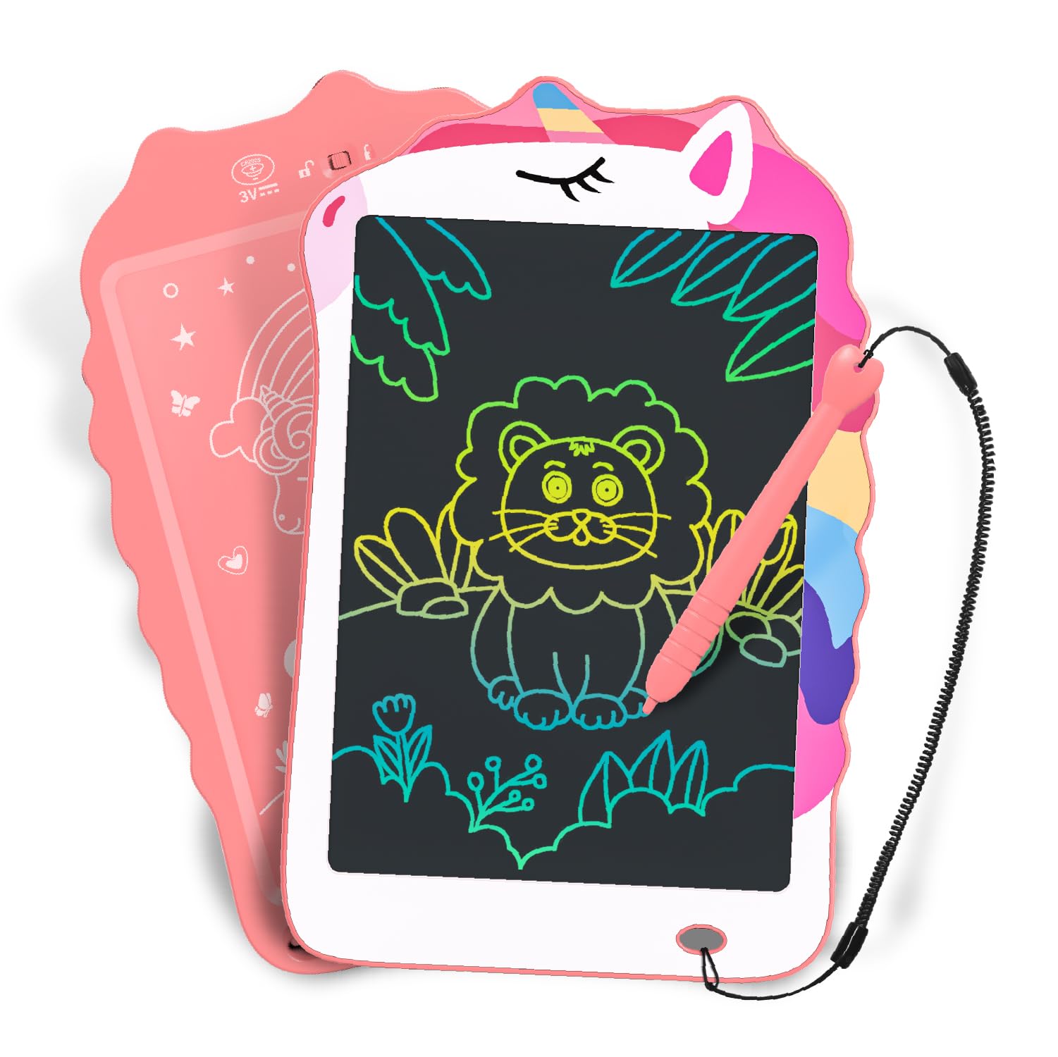 Kizmyee KM806 Unicorn Panel - Pink Unicorn Toys LCD Writing Tablet for Kids,Toddler Toys for 3 4 5 6 Year Old Boys Girls, 8.5inch Doodle Board eWriters
