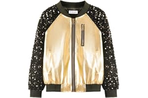 WELAKEN Sequin Jacket for Girls II Kid & Toddler lightweight Flight Jacket Kid's Bomber Jacket