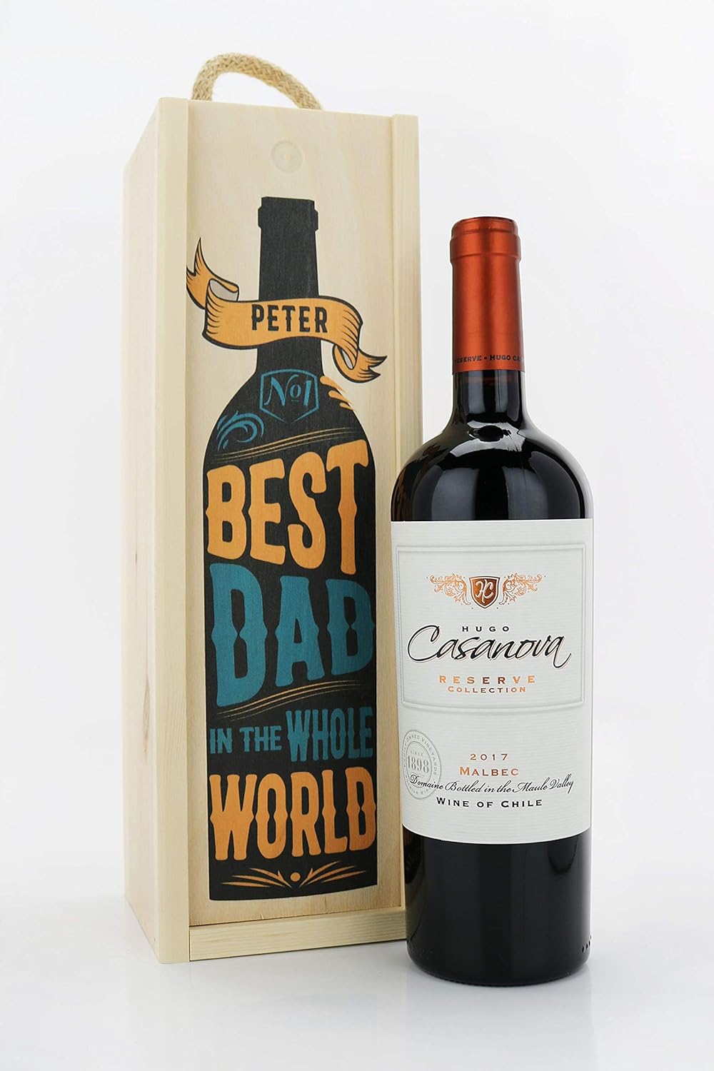 Personalised Malbec Reserve wine gift in wooden gift box Amazon.co.uk Beer, Wine & Spirits