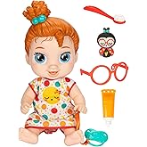 Baby Alive Lil Dreamer Dottie Doodle Sleepy Baby Doll Set, Red Hair, Fun Sleepover Theme, Preschool Toys for Girls &amp; Boys 3 Years &amp; Up
