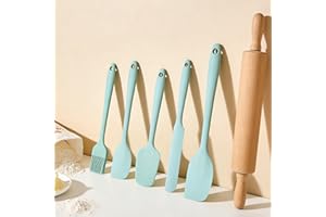 Heat Resistant Silicone Spatula Set of 5, Food Grade Cake Cream Scrapers And Baking Tools, Apartment & Dorm Essential Kitchen