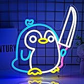 Ebdobgbs Penguin Neon Sign Led Neon Lights Neon Signs for Wall Decor Light Up Sign for Birthday Party Club Gift