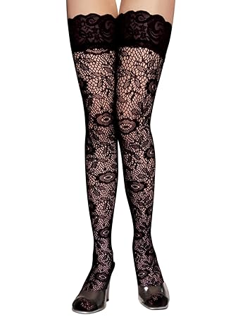 homedecoam Damen Halterlose Netzstrümpfe Strümpfe Schwarz