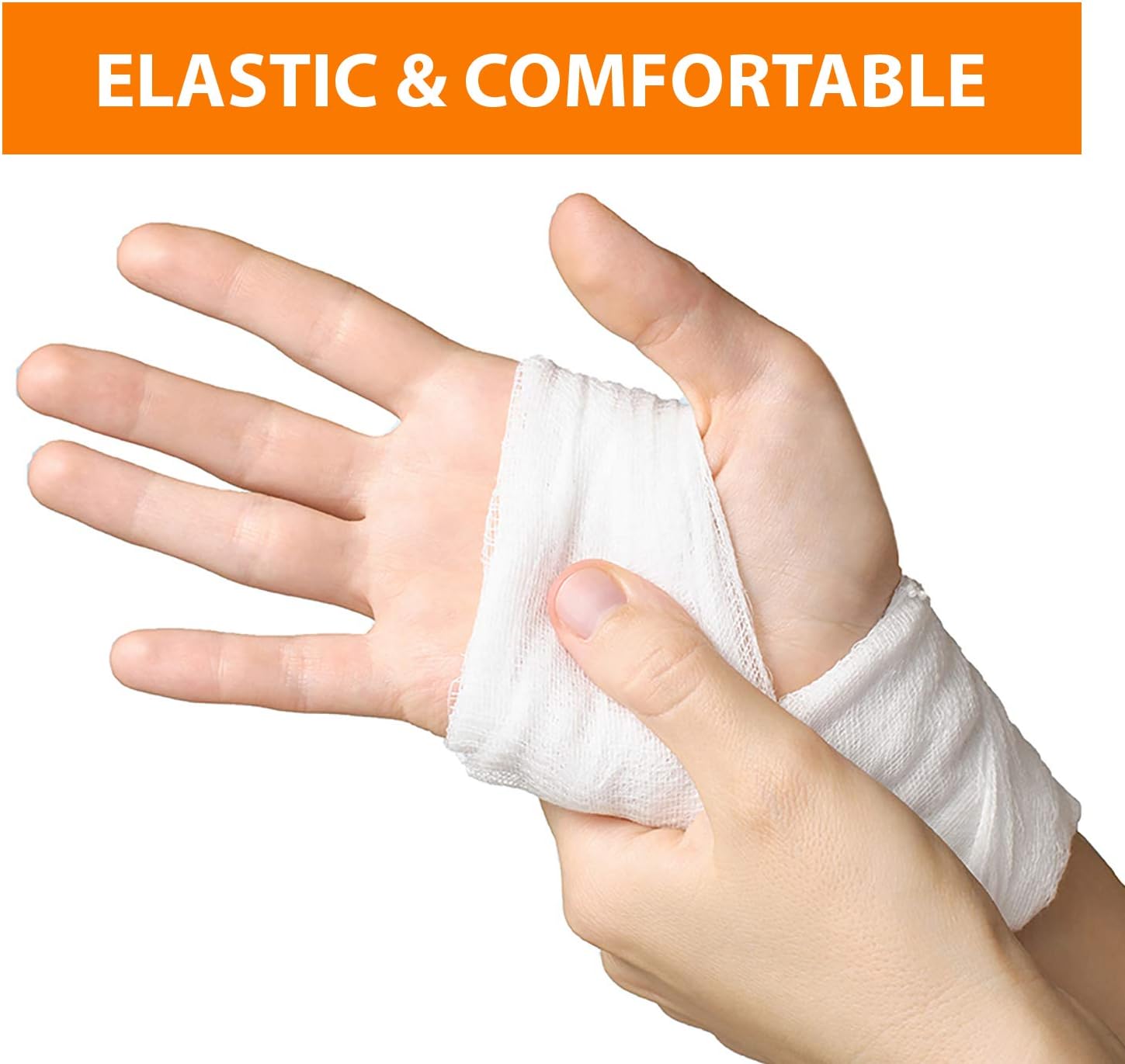 Gauze Bandage Rolls w/Tape (24-Pack) 2-in Wide Stretch Bandage Roll - 4yds Rolled Gauze Wrap - Gauze Bandage Wrap - Wrapping Gauze Rolls - White Cotton Bandage Wrap Supplies - Rolled Gauze Bandages: Health & Personal Care