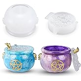 LET’S Resin Witch Cauldron Resin Mold, Halloween Resin Molds | 3D Jar Resin Molds Silicone 4.7'' Width, Large Jar Molds for Epoxy Casting Craft, Storage Box,Candy Container,Candle Holder