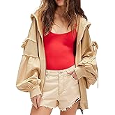 Foidiccx Womens Open Front Oversized Sweatshirt Loose Fit Teen Girls Preppy Long Sleeve Y2k Going Out Coat With Pockets