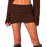 OZICERD Knit Bodycon Mini Skirts for Women High Waisted Fold Over Low Rise Y2k Cute Short Skirt Wrap Pencil Skirt Skort