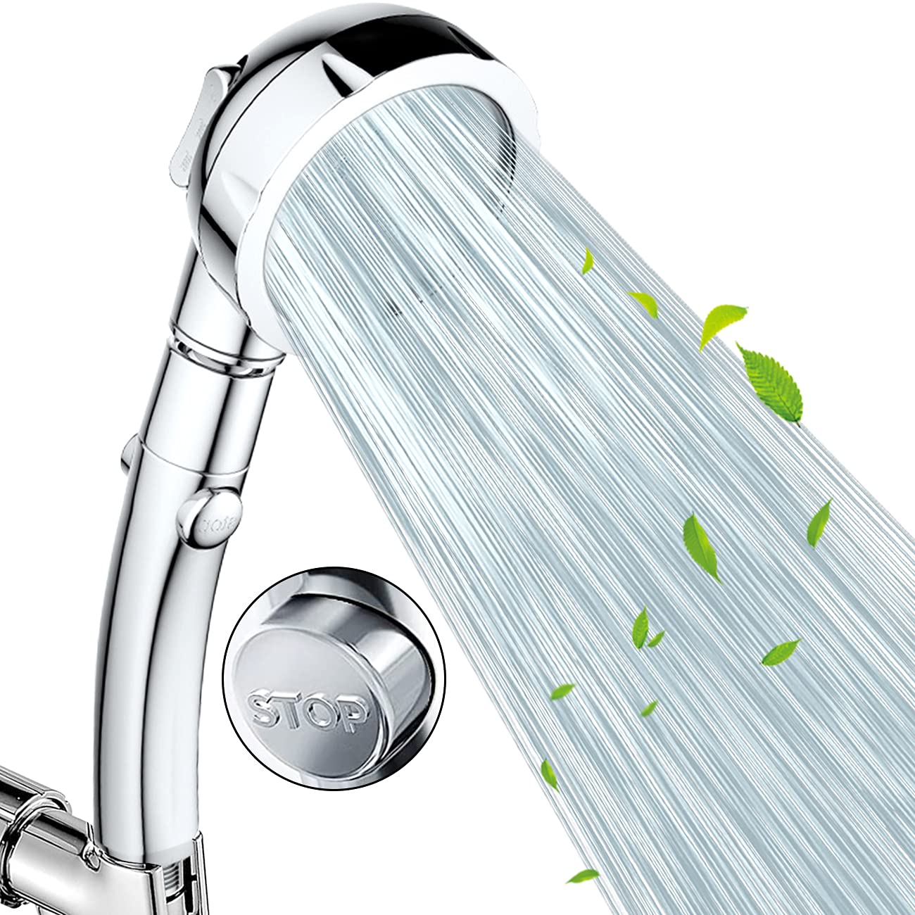 Nosame Shower,High Pressure Handheld Shower Head with ON/Off Pause Switch 3Settings Water