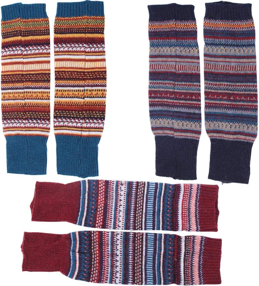 Lucky staryuan Women Set of 3 Wool Knit Leg Warmer Boot Warmer