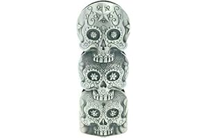 JSSELLER Three Skull Face Skeleton Metal Lighter Case Cover Holder fits BIC Full Standard Size Lighter J6