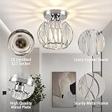 Hudi Fyier Crystal Chandelier Ceiling Light Chrome Mini Semi Flush Mount view 4