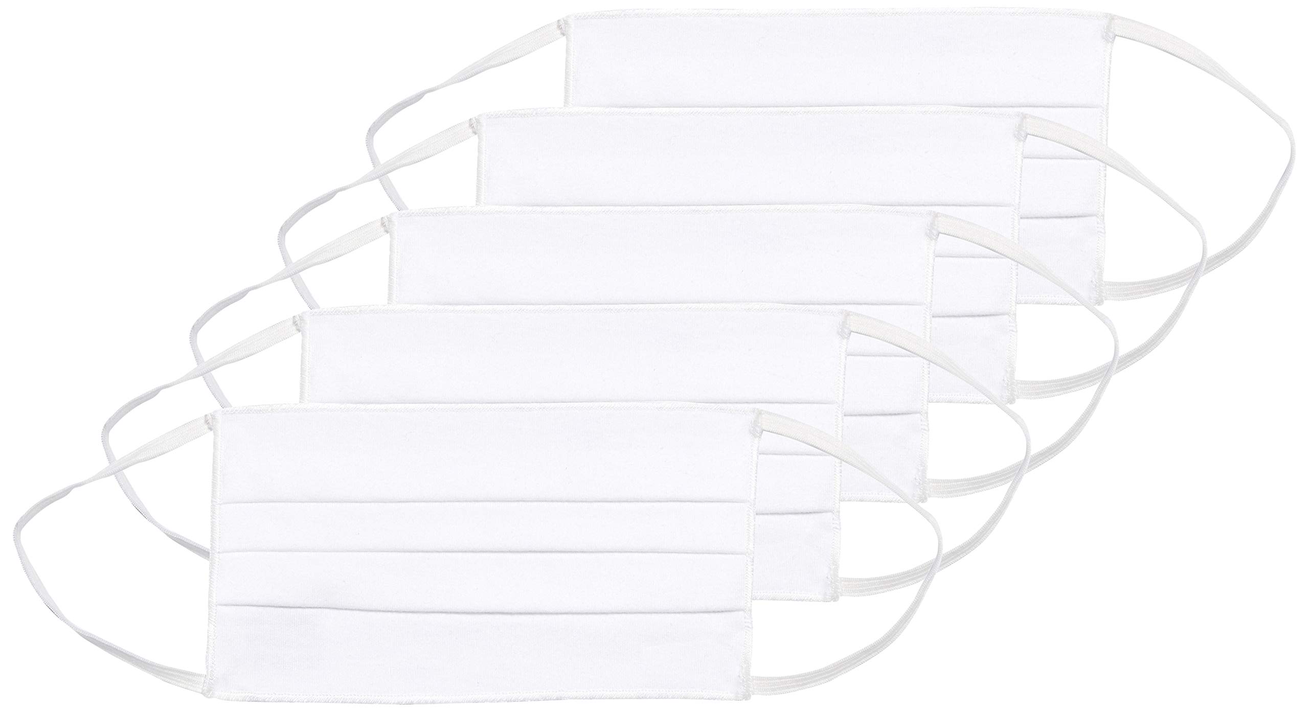 Oscars Apparel Pleated Adult Face Mask Elastic 5 Pack, Adult Elastic Mask