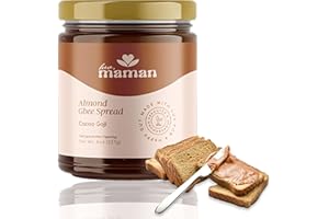 LUV, MAMAN Luv Maman Almond Ghee Spread, Non GMO Almond Butter Organic 8 OZ, Organic Butter, Ghee Butter, spread, Grass Fed Butter, Vegan Butter, UNSALTED Butter, Paleo