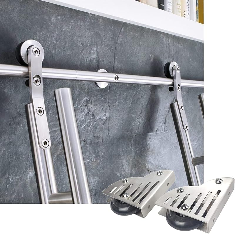 qloijnv Sliding Barn Door Kit 100-600CM Stainless Steel Hardware Set