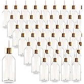 Easeen 24 Pack 4oz Clear Glass Dropper Bottles, Eye Dropper Bottles with Glass Droppers for Essential Oils, Perfumes(4oz, Gold)