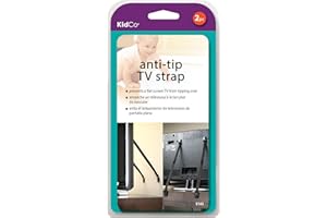 KidCo Anti-tip TV Straps 2 Pack, 2 Pack Adjustable TV Safety Straps, No-Drill Anti-Tip Furniture Anchors for Baby Proofing, Flat Screens Fix to Wall,Cabinet,Stand Or Desk
