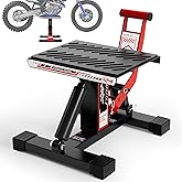 BAOUFF Hydraulic Dirt Bike Stand 1000LBS Adjustable Lift Jack-Red | Height adjustable, widen hoist table, anti slip, for most dirtbike pit mini bike electric dirt bike repair, maintainance