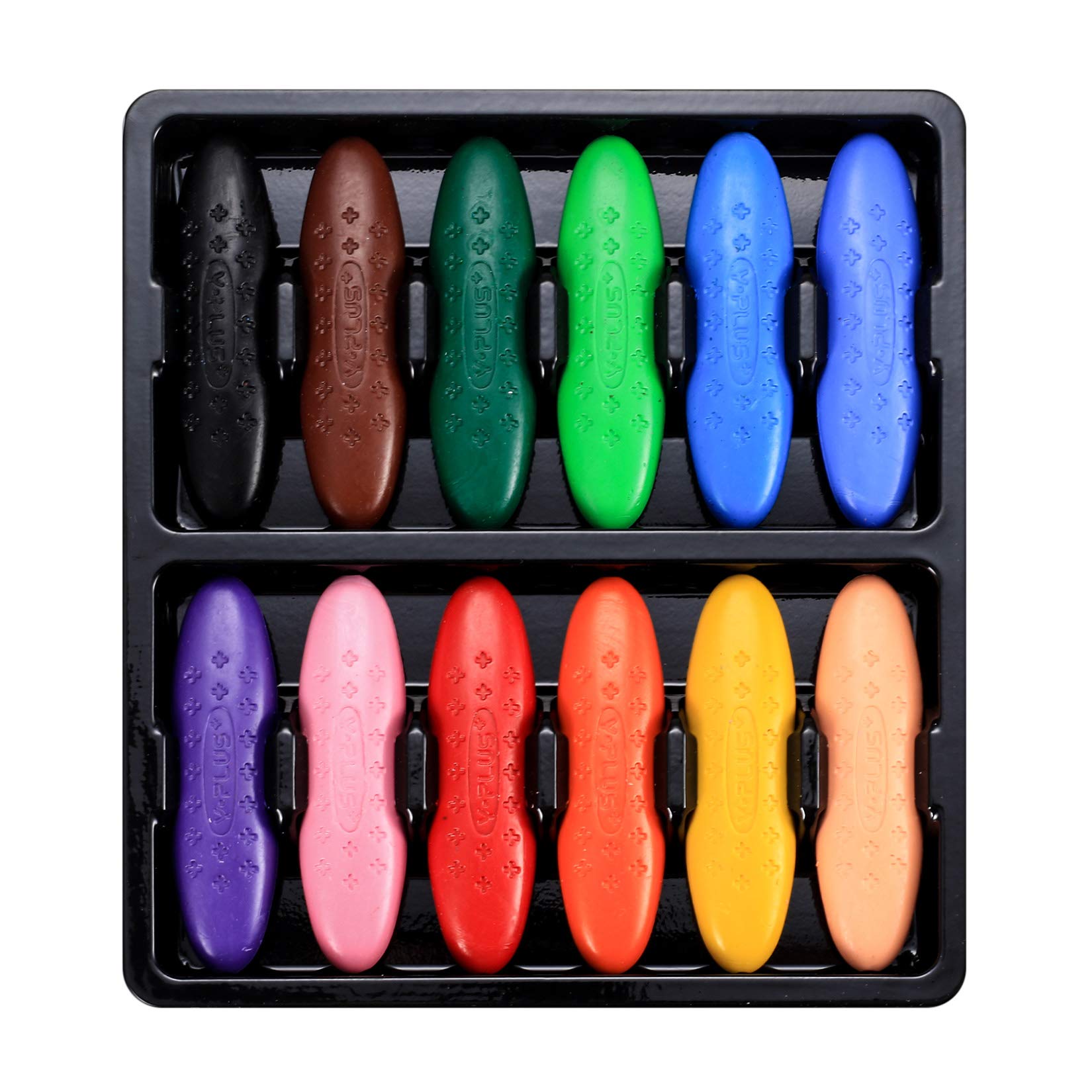 HAOCHEN Kids Children Safe Wax Crayons, 12 Color Peanut Crayon, Jumbo Drawing Crafts Paints Crayons for toddlers, Baby, Art, School