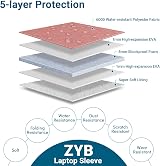ZYB 14 Inch Laptop Sleeve Waterproof Shockproof Case Pink 14-14.1'' view 3