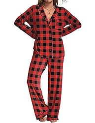 Ekouaer Womens Pajamas Set 2 Piece Button Down Pjs