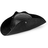 Srnede Pirate-Hat Women Tricorn Brown Pirate Men Leather Faux Leather Vintage Wrinkle Distressed