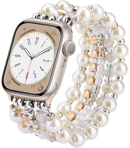 Amazon.com: USEE TECH Pearl Bracelet Compatible with Apple  display picture 1