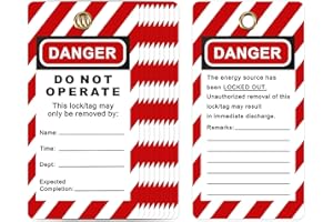 Boviisky Lockout Tagout Tags, 10 Pack Loto Tags with Markers, Polyester Synthetic Material(PVC-Free), for Loto and Equipment Repair, 9001