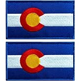Colorado Flag Patch Colorado Flag Embroidery Patch for Hats, Tactical Bags, Jackets, Clothes Patch Team Military Patch（ 2 Pack）