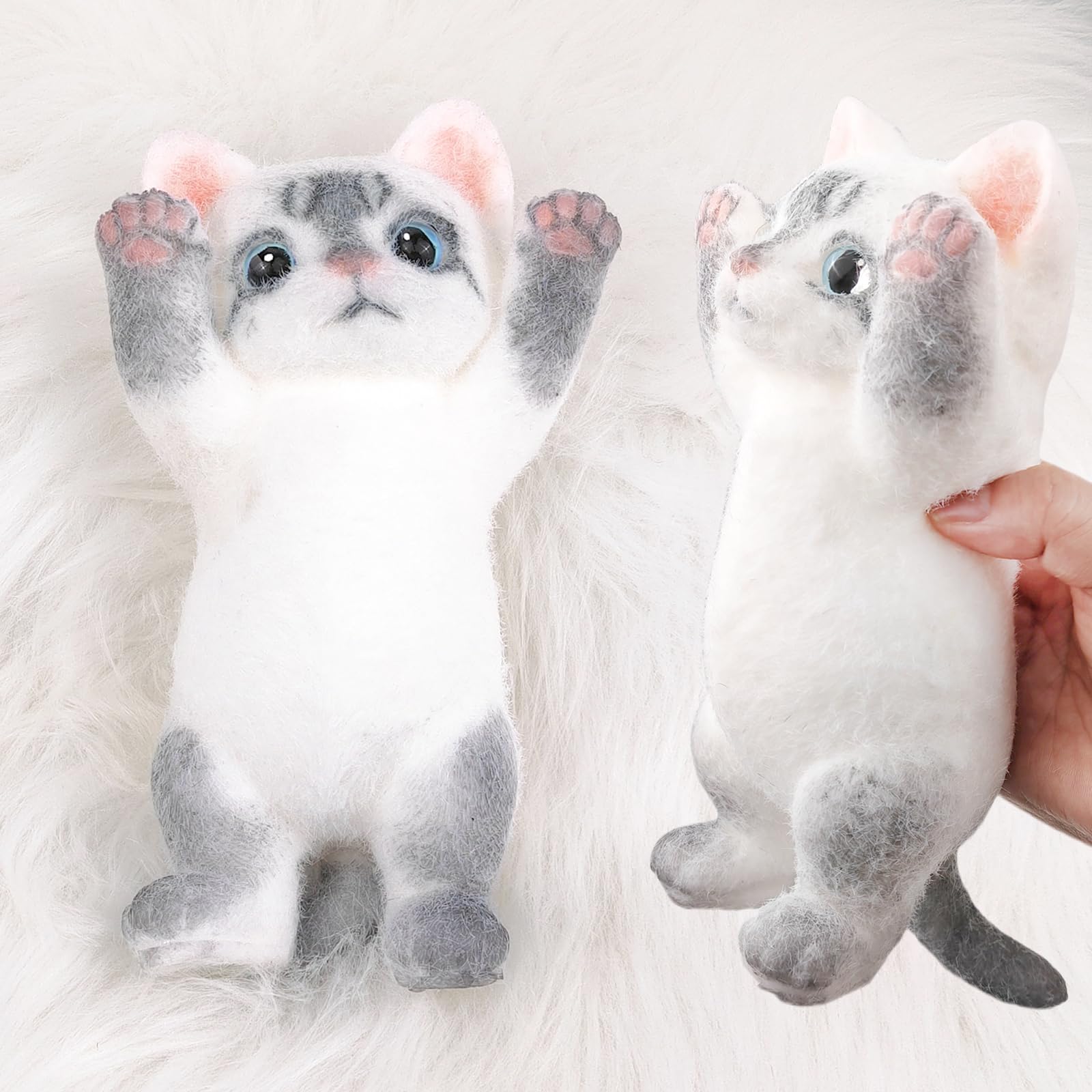 Hand Painted Cat Squishy Toys，Large Ultra Soft Kitty Squeeze Fidget Toy for Stress Relief ,Kawaii Squishies Sticky Animal Toy for Adults Kids,Decompression Sensory Balls for Autism