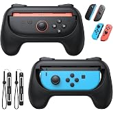 FASTSNAIL Switch Controller Grips for Nintendo Switch 2/1/OLED for Joy-Con | Switch Joypad Holder Handle Kit, Wear-Resistant &amp; Anti-Slip, Ergonomic Design, Switch Grip for Joycon 2/1 Accessories, 2 Pack