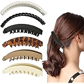 6 PCS Banana Clips for Women, 5.1" and 6.1" Large Banana Clips Hair for Thin to Thick Hair 5 inch Extra Large Banana Claw Clips for Thick Hair Girl, Hair Styling Accessories