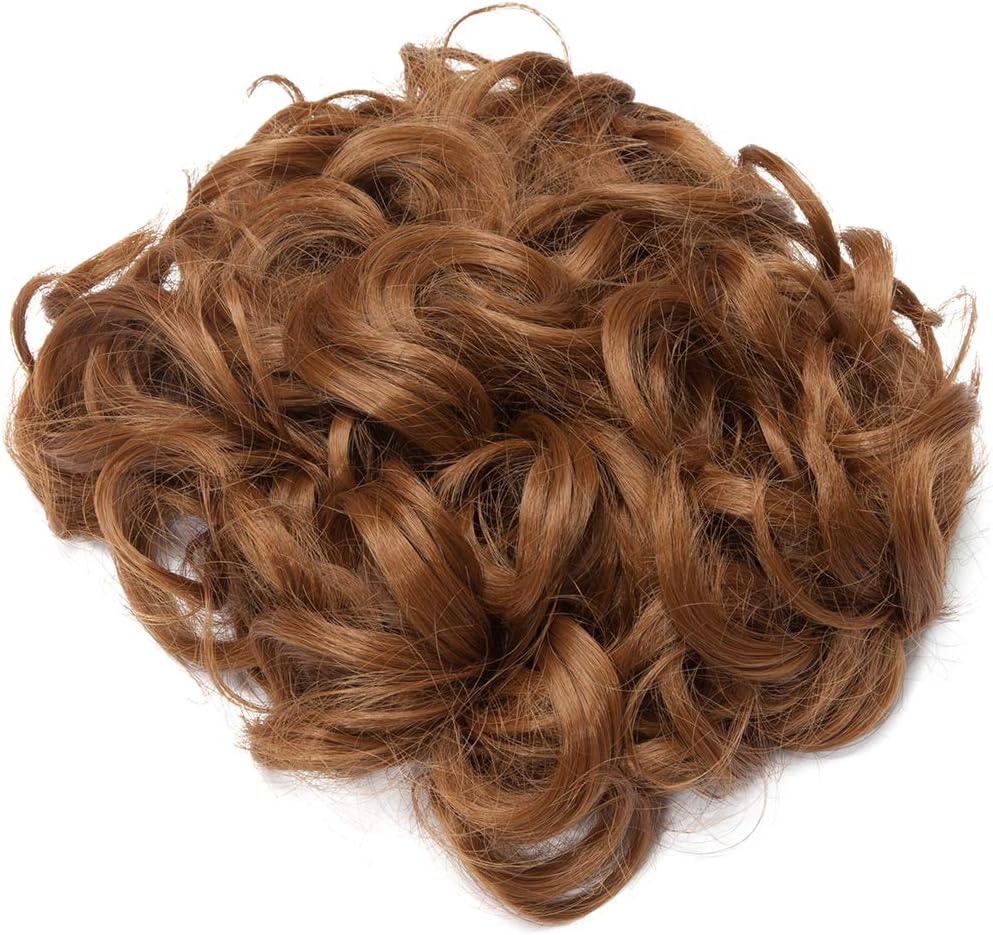 Short Messy Curly Dish Hair Bun Extension Easy Stretch hair Combs Clip in Ponytail Extension Scrunchie Chignon Tray Ponytail Hairpieces - Image 4