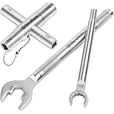 DURATECH 3-in-1 Plumber wrench &amp; 4 Way Sillcock Key, 2-Pack, for Valve, Faucet nuts, and Spigots
